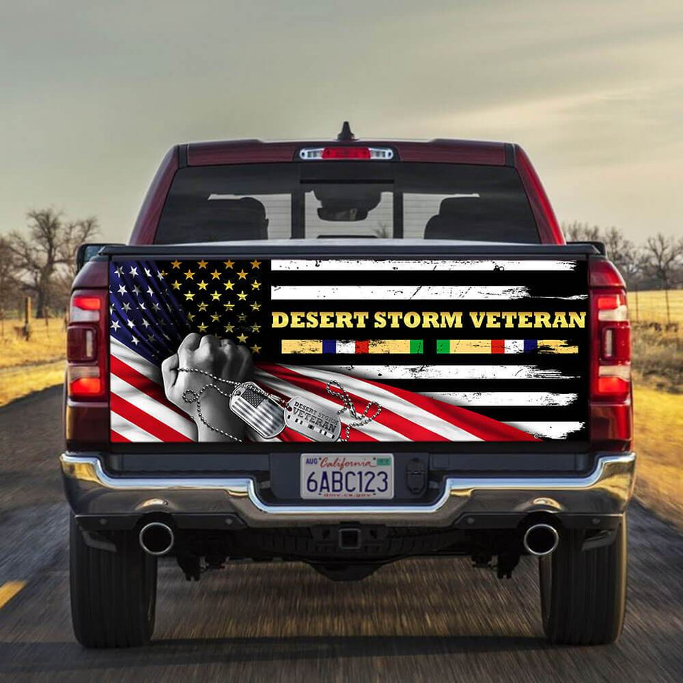 Desert Storm Veterans truck Tailgate Decal Sticker Wrap Veteran Day Veteran Gifts Veteran Decoration Idea Tailgate Wrap Decals For Trucks