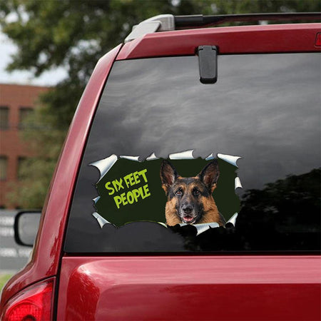 Funny German Shepherd Six Feet People Stickers Custom Funny