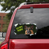 [sk0268-snf-tpa] Funny german shepherd Six feet People Car Sticker Lover - Camellia Print
