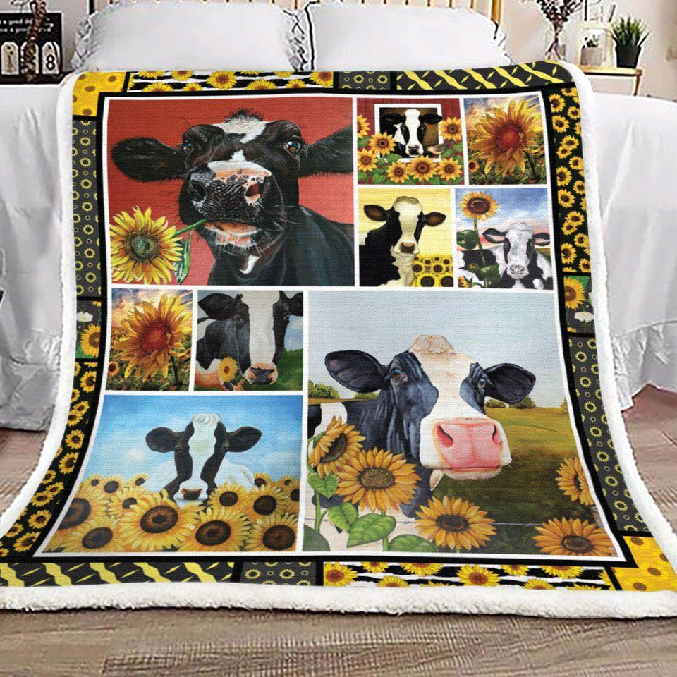 Cow Sunflower HM0710041TT Sherpa Fleece