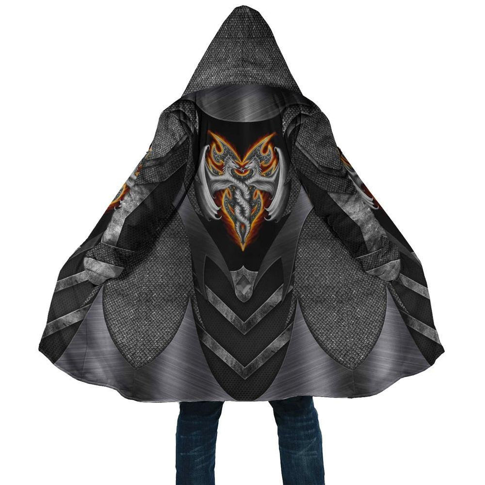 Black Dragon Cross Hoodie Coat HC1029 - Camellia Print