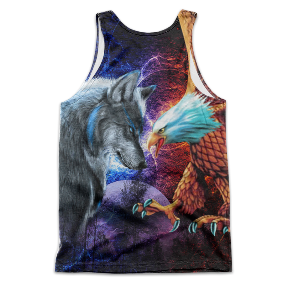 [sk0443-auh-ptd] EAGLE Wolf 3D Unisex Hoodies - Camellia Print