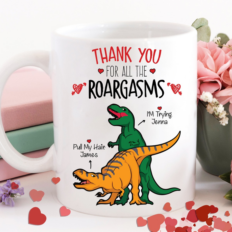 Dinosaur ceramic mug with vibrant sublimation print for coffee, tea, or hot cocoa