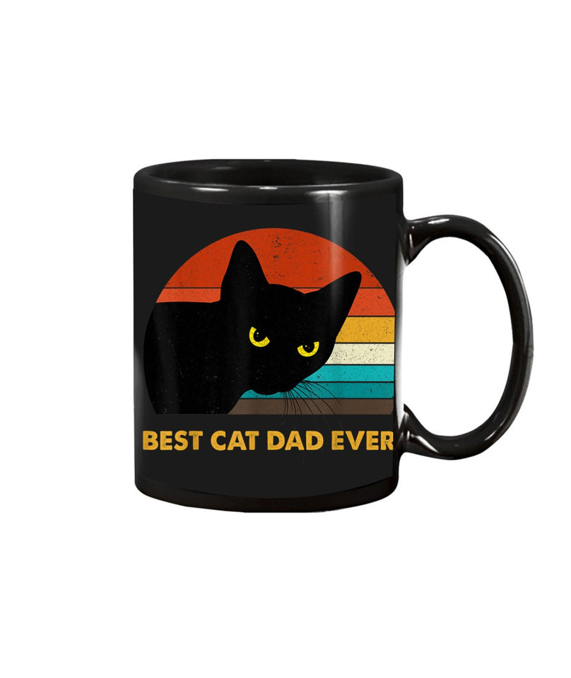 Best Cat Dad Ever Vintage Mens Tshirt Black Cat Daddy Tee