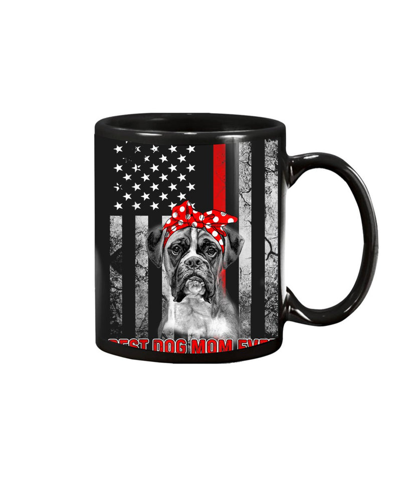 Best Dog MOM Ever Boxer Dog MOM USA Flag Patriotic Tshirt