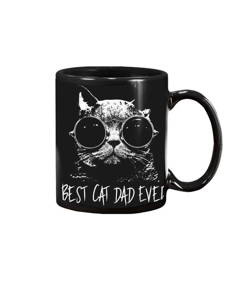 Best Cat Dad Ever Vintage Retro Cat Father Gift Men Tshirt