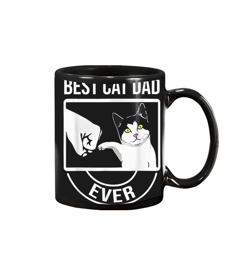 Best Cat Dad Ever Funny Paw Kitten Cat Fist Bump Tee Shirt