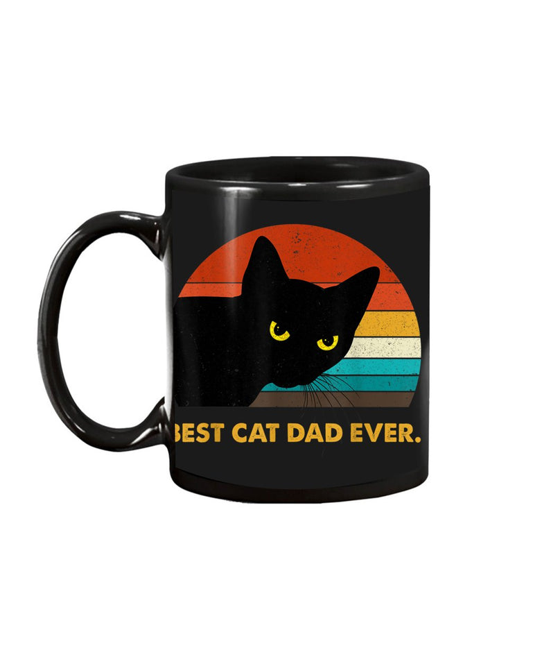 Best Cat Dad Ever Vintage Mens Tshirt Black Cat Daddy Tee