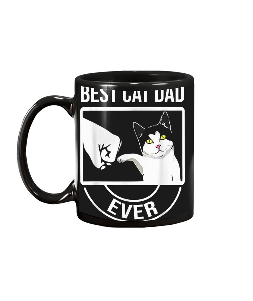 Best Cat Dad Ever Funny Paw Kitten Cat Fist Bump Tee Shirt
