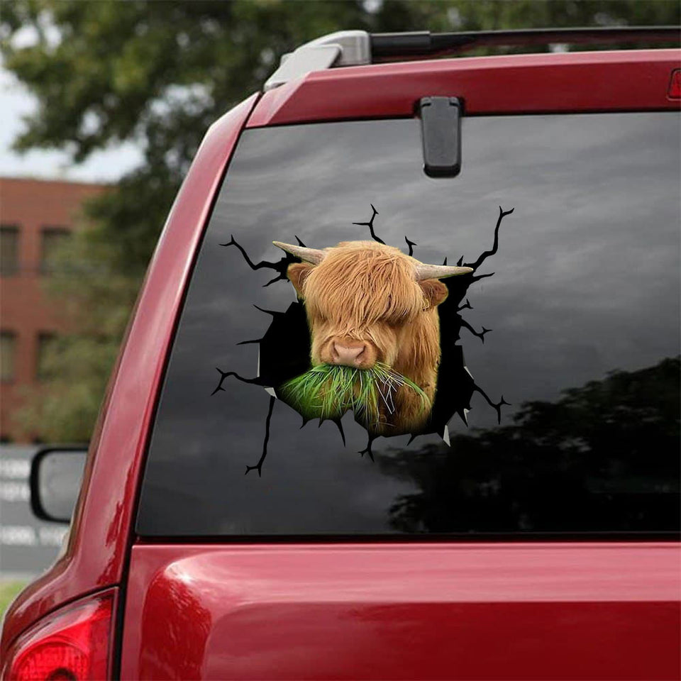 [sk1119-snf-ptd]-pig-crack-car-sticker-cattle-lover-