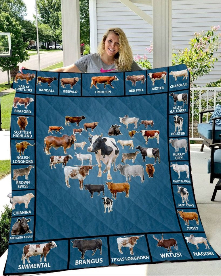 COW PATTERN XC01 QUILT BLANKET