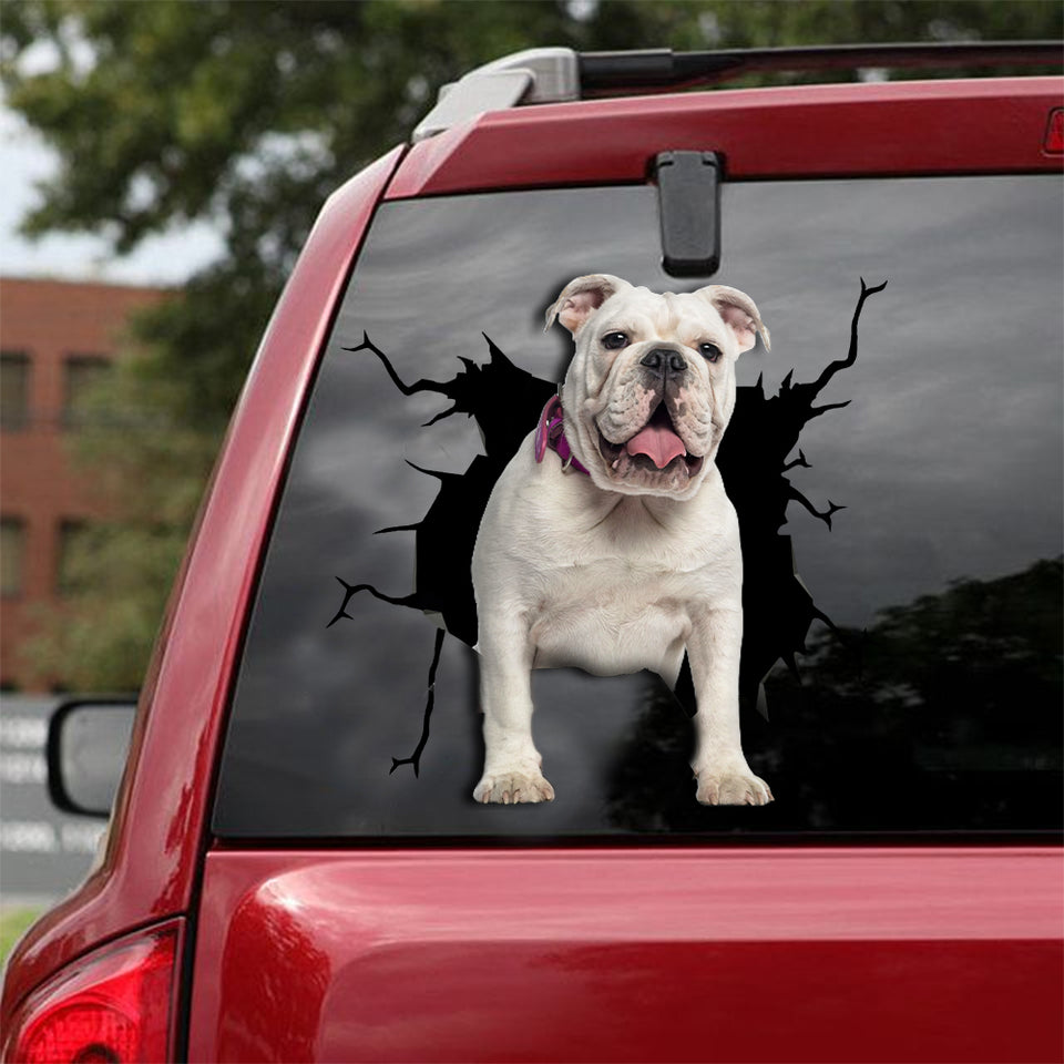 English Bulldog Crack Decals You Cute Custom Sticker Labels Best Gifts 2021 - Dog Lovers die-cut waterproof vinyl sticker decal