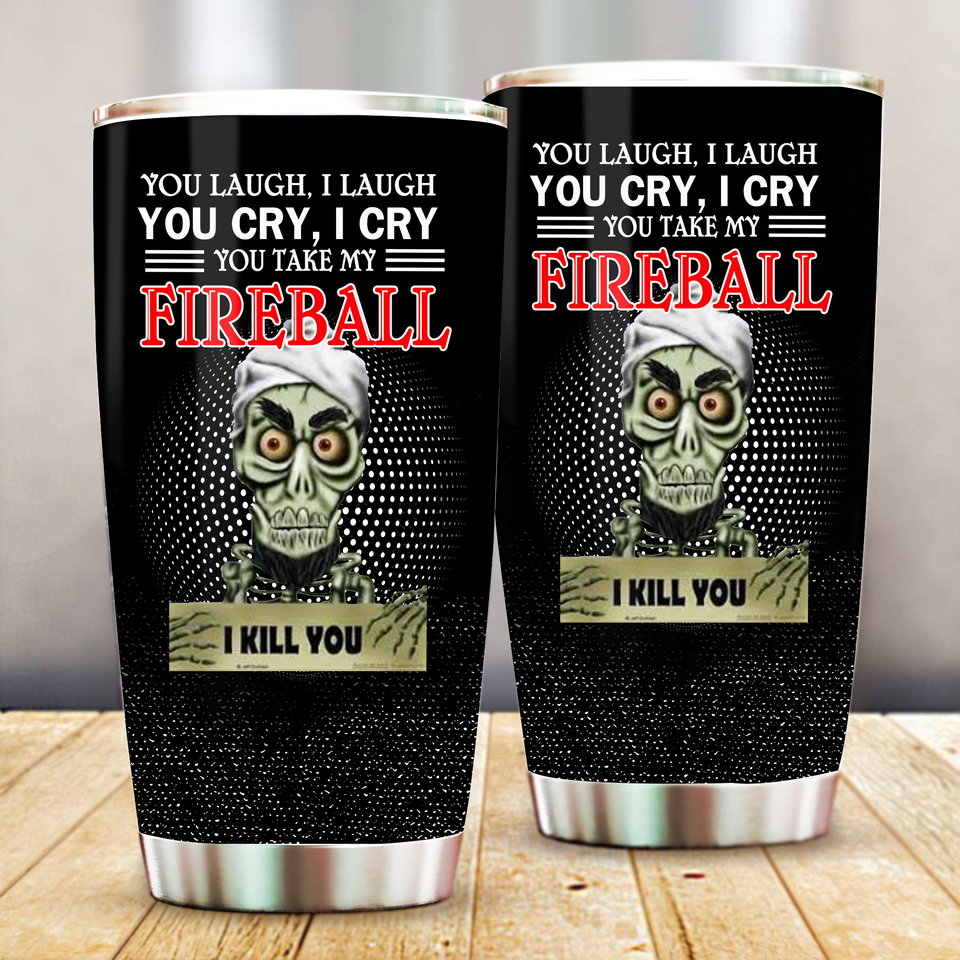 Fireball Achemed Skull Tumbler Cup TC1405 - Camellia Print