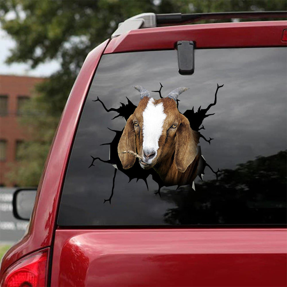 [sk1298-snf-lad]-nubien-goat-crack-sticker-cattle-lover