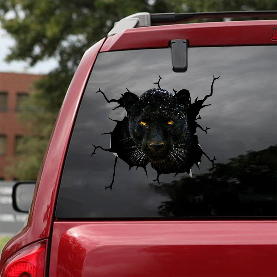 [sk1650-snf-tpa]-black-panther-crack-sticker-animals-lover