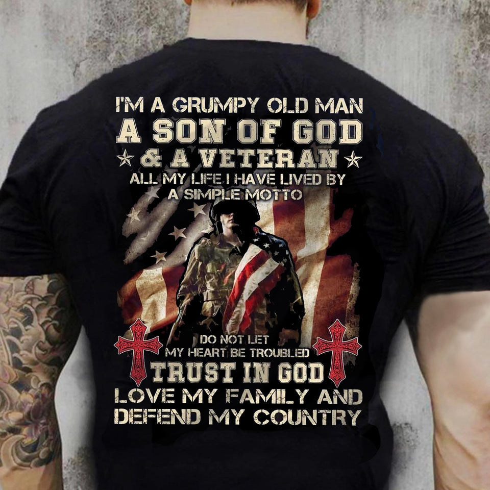 A Son of God & a Veteran T Shirt K1935