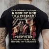 A Son of God & a Veteran T Shirt K1935