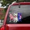 [sk0288-snf-ptd] Pit bull colorful car Sticker dogs Lover - Camellia Print