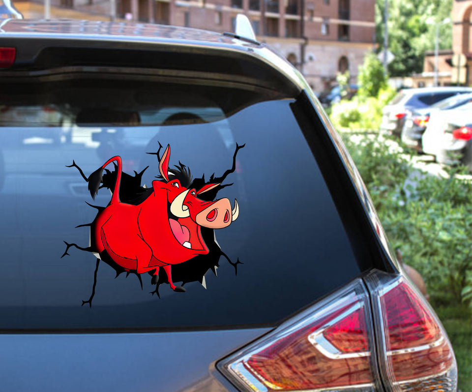 Pumbaa Sticker Crack Decals Cute Best Gifts Idea for Boy Friend