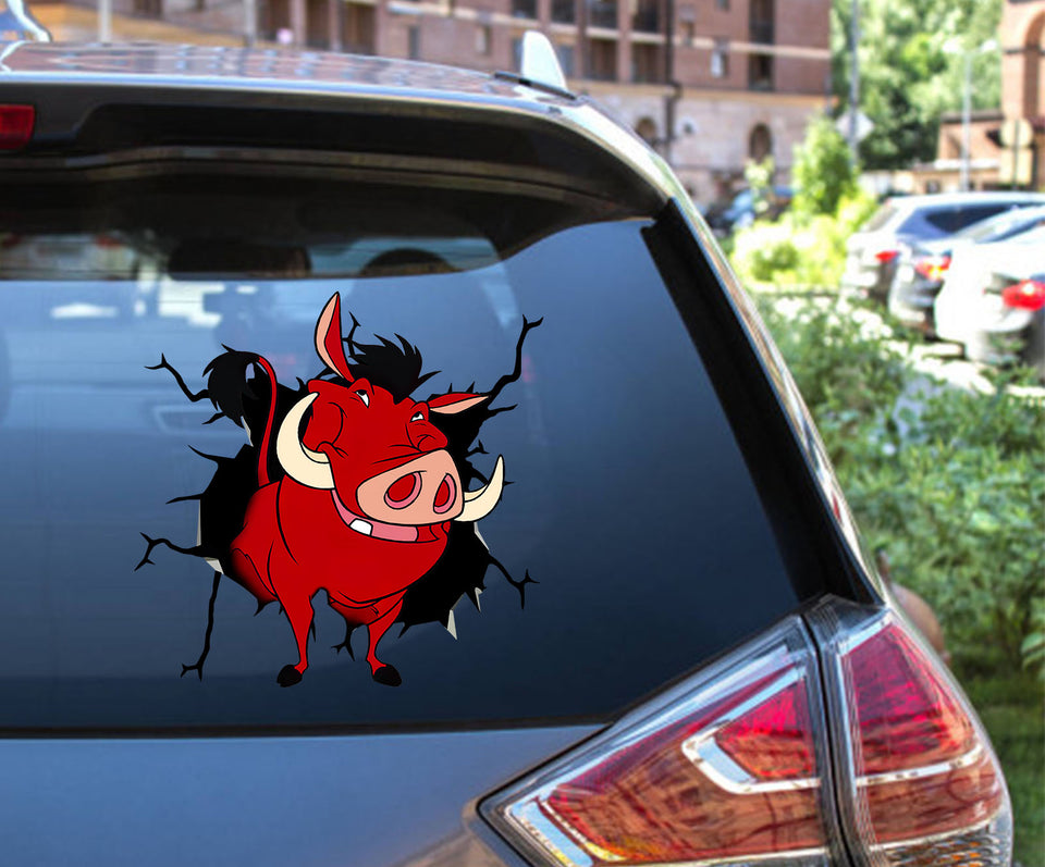 Pumbaa Sticker Crack Decals Kawaii Gifts Idea for Best Friend