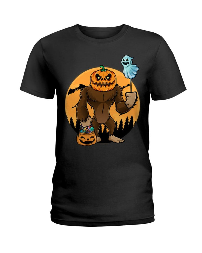 Bigfoot Halloween Pumpkin T Shirt K1819