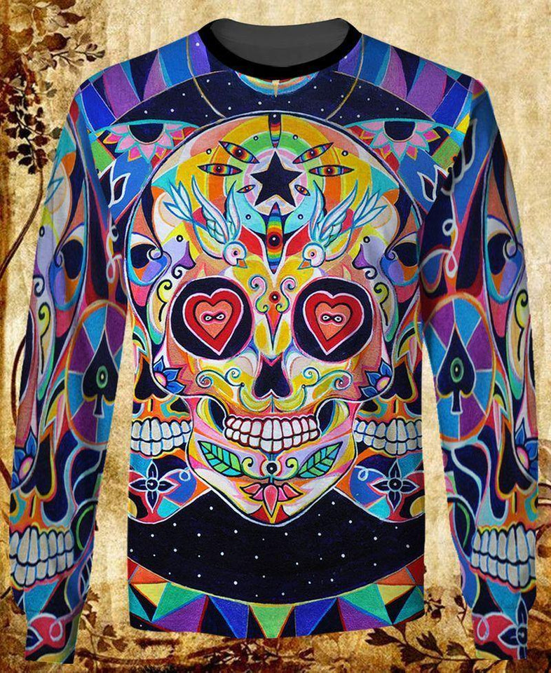 3D Full Print Skull HT3489 - Camellia Print