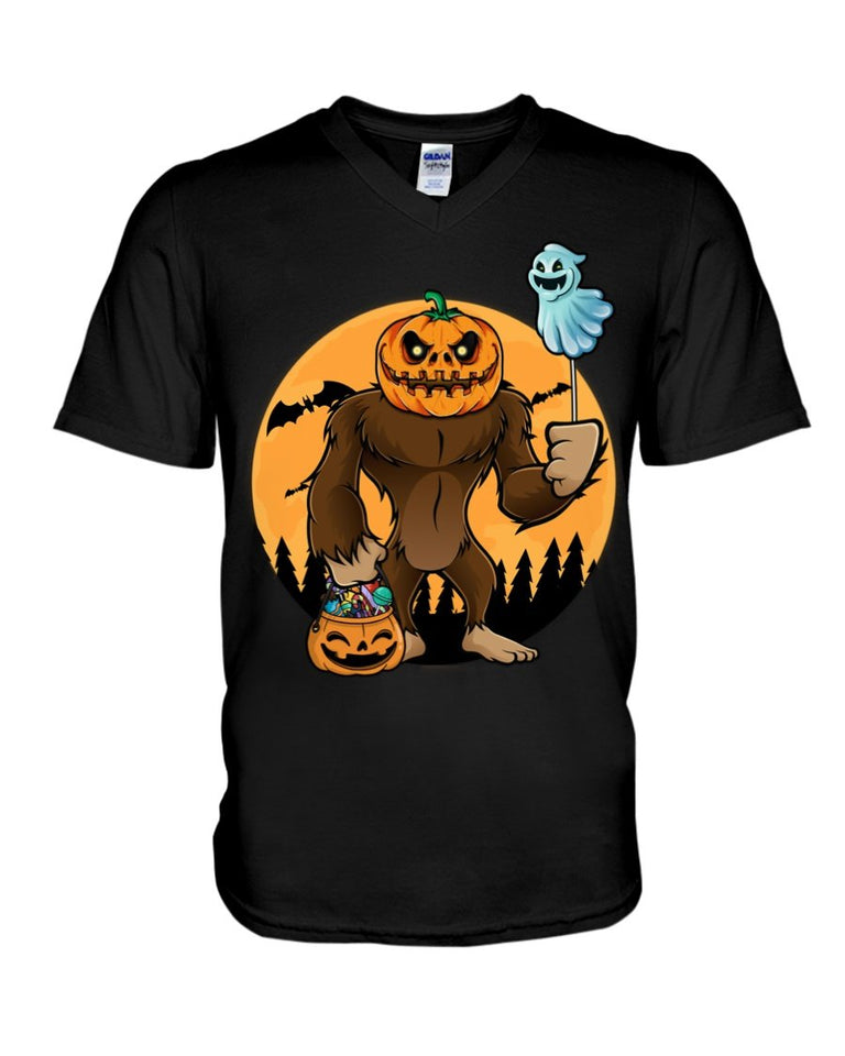 Bigfoot Halloween Pumpkin T Shirt K1819