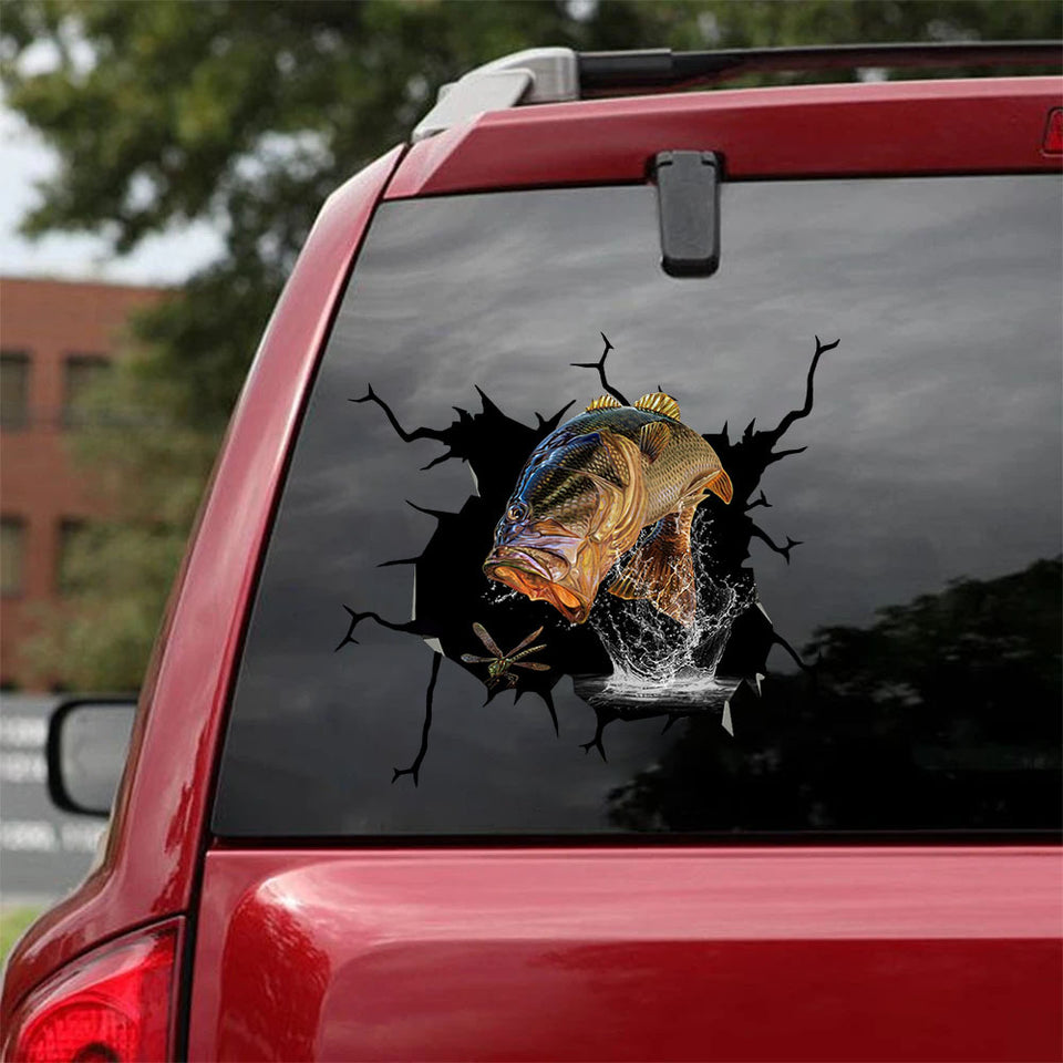 [sk0784-snf-ptd]-bass-fishing-crack-car-sticker-fishing-lover