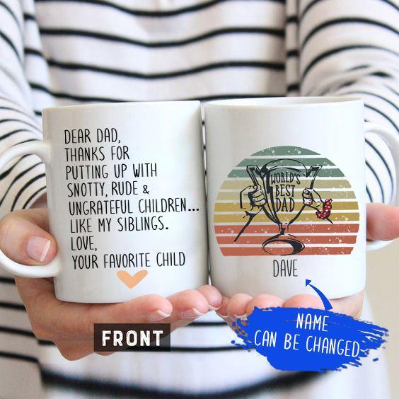 World's dad best mug - Camellia Print