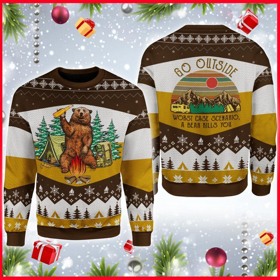 A Bear Kills You Vintage 3D Full Over Print HT3699 - Camellia Print
