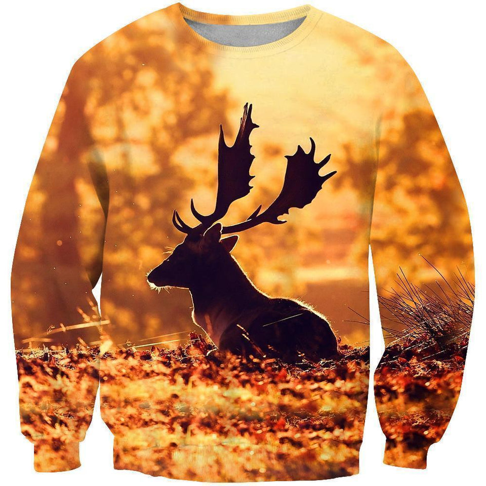 Deer On Autumn Hoodie 3D All Over Print DC010