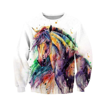 3D PRINTED HORSE T-SHIRT HOODIE