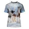 3D All Over Printed Winter Friesian Horse