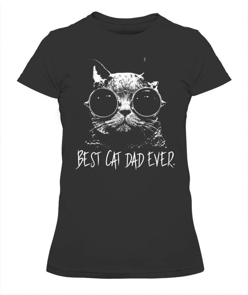 Best Cat Dad Ever Vintage Retro Cat Father Gift Men Tshirt