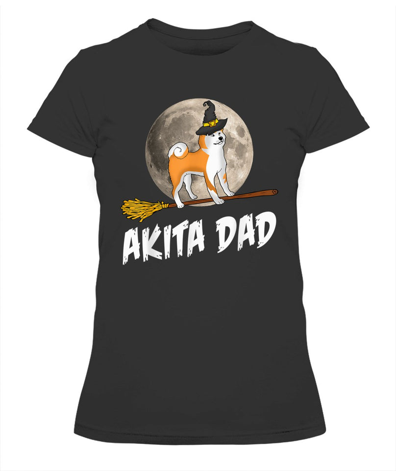 Akita Dad Funny Halloween Couple Matching T Shirt D1035