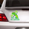 [sk0172-snf-hnd]Funny flog to all my haters animal Sticker - Camellia Print