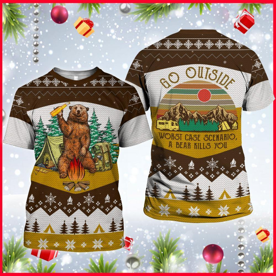 A Bear Kills You Vintage 3D Full Over Print HT3699 - Camellia Print