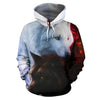 Couple Hoodie Black And White Wolfs