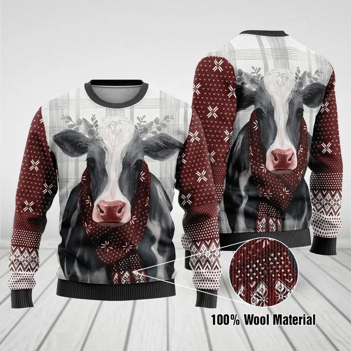 2A DAIRY COW MERRY CHRISTMAS SWEATSHIRT 3D